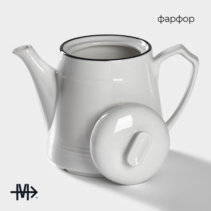Заварочный чайник Magistro «Морской бриз», 850 мл, фарфор, белый