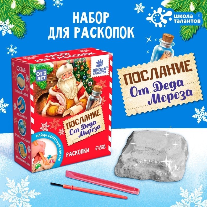 Раскопки «Послание от Деда Мороза» бутылочка, камни