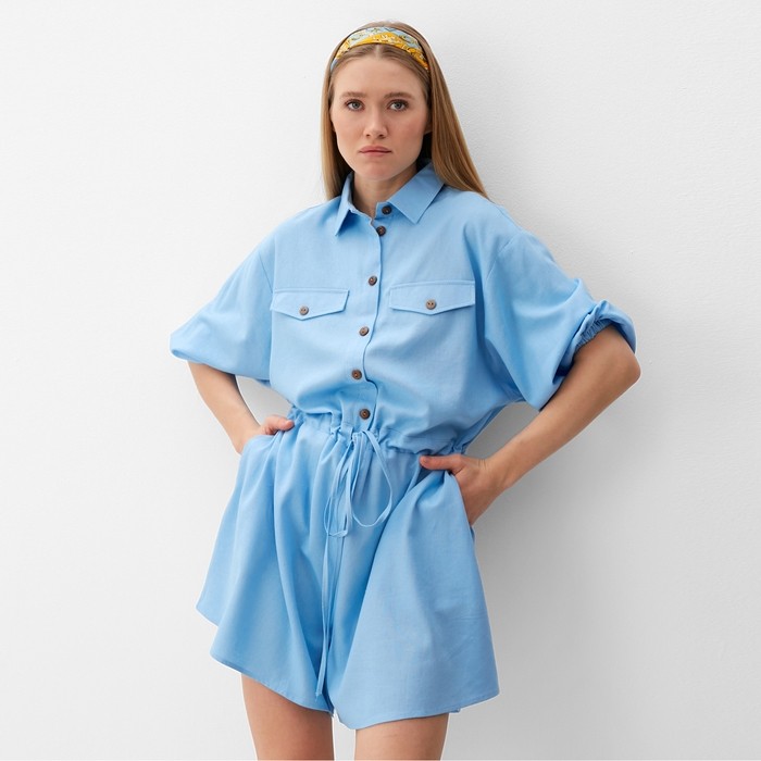 Комбинезон женский Minaku: Casual Collection цвет голубой  р-р 46