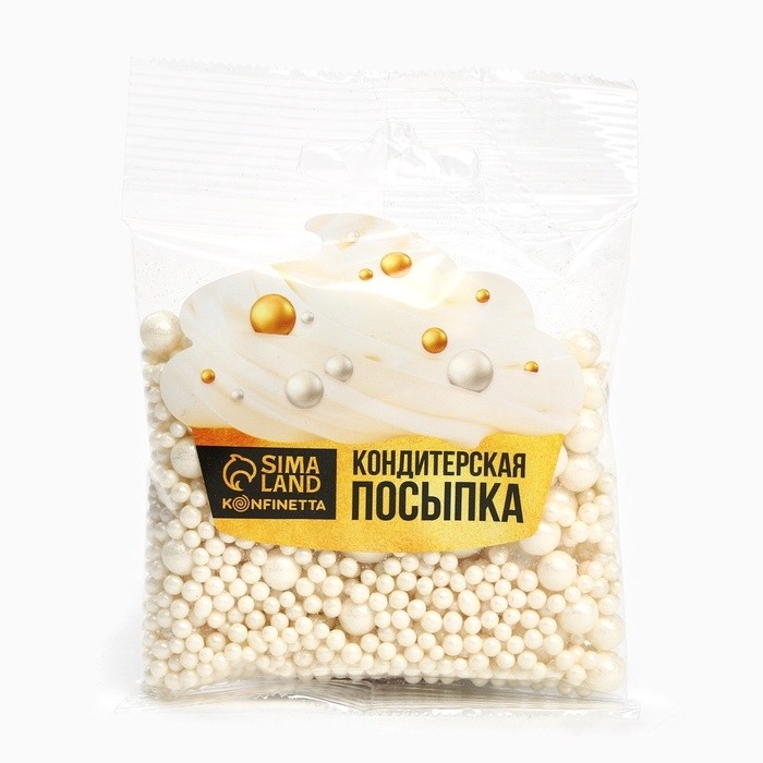 Кондитерская посыпка для куличей, мягкая, белая, 50 г.