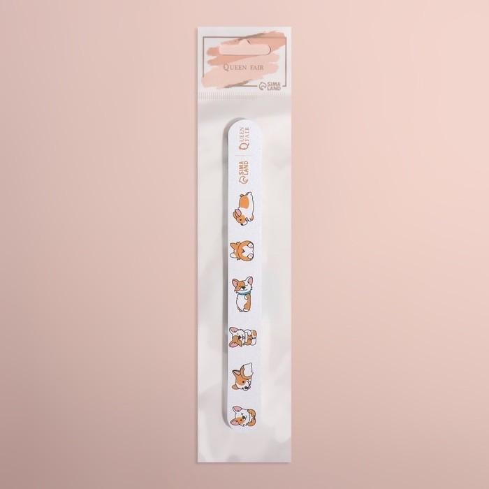 Пилка для ногтей «Корги», прямая, 180/240 грит, 18 см (Цена за 4 шт.)
