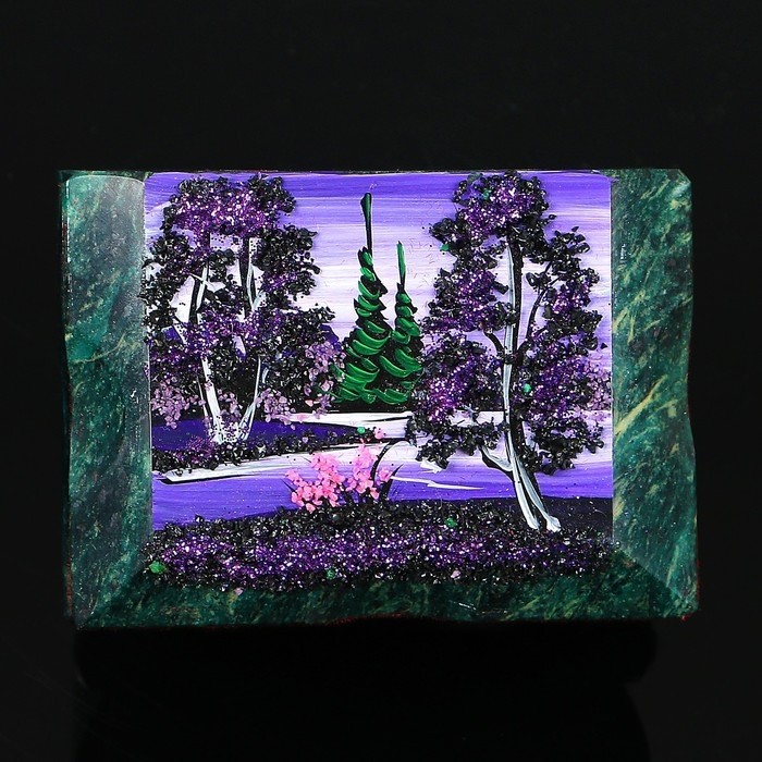 Шкатулка для украшений «Ночь», 9×6.5×6 см, каменная крошка, змеевик