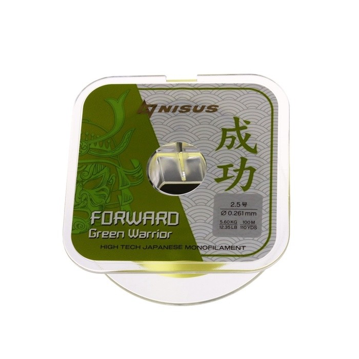 Леска NISUS FORWARD Warrior, диаметр 0.370 мм, тест 10.45 кг, 100 м, зелёная