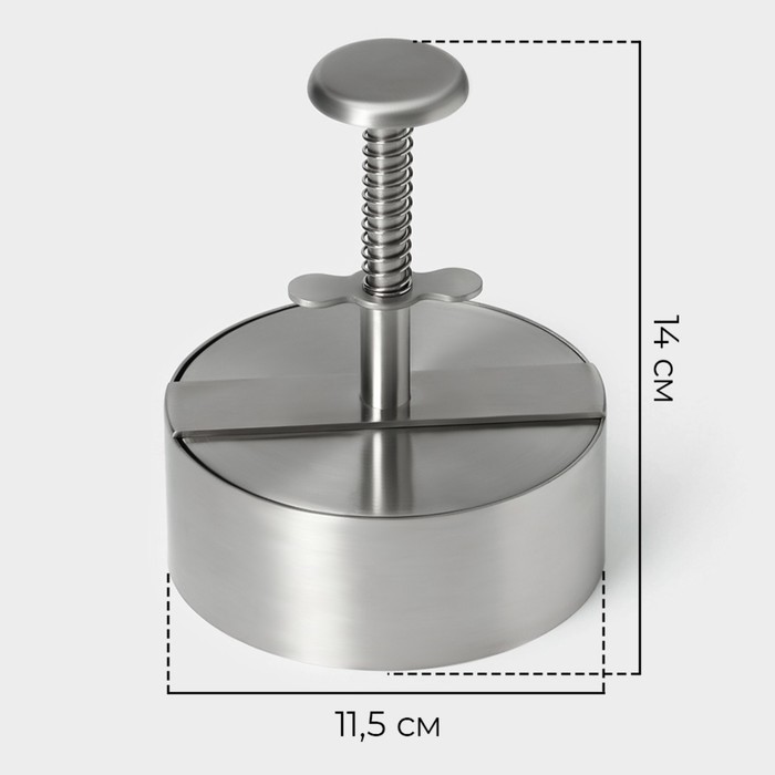 Пресс для бургеров Magistro Steel, 14×11.5 см, 304 сталь, серебристый