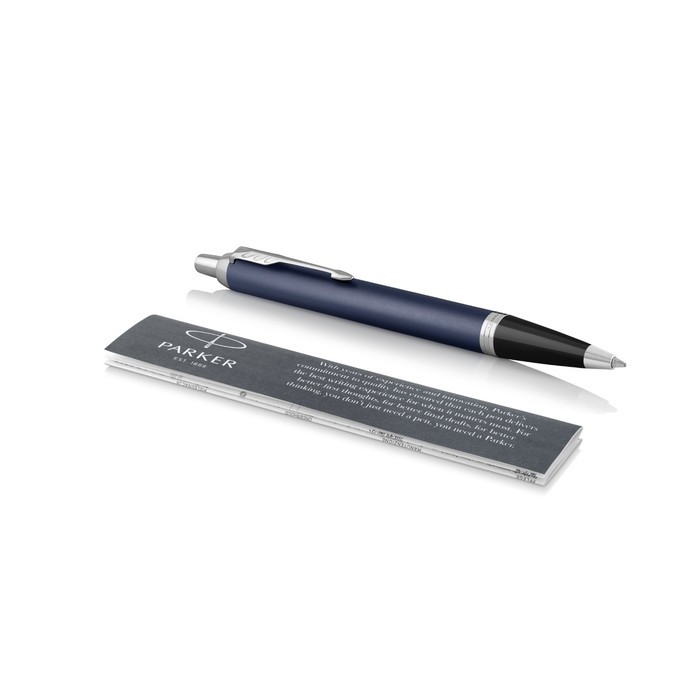Ручка шариковая Parker IM Core Matte Blue CT M, корпус из латуни синий матовый/ хром, синие чернила