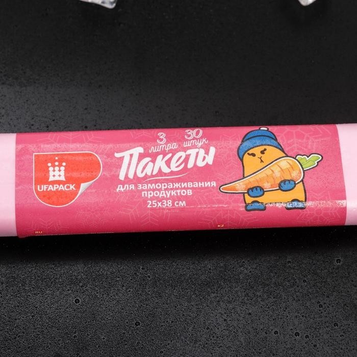 Пакеты для заморозки продуктов «Уфа ПаК», 25×38 см, 30 шт, толщина 20 мкм (Цена за 2 шт.)