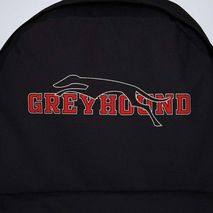 Рюкзак школьный текстильный Greyhound, с карманом, чёрный