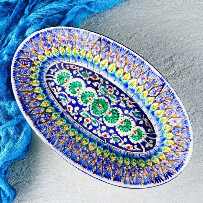 Селёдочница Риштанская Керамика, 34 см, керамика, микс