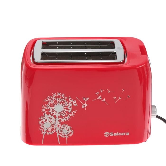 Тостер Sakura SA-7608R, 750 Вт, 5 режимов прожарки, 2 тоста, красный