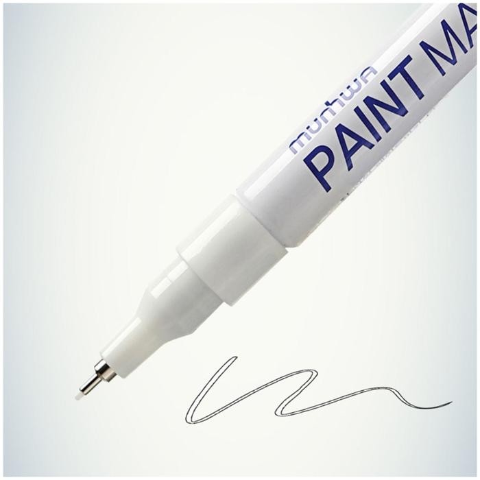 Маркер-краска (лаковый) MunHwa Extra Fine Paint Marker, 1.0 мм, белая нитро-основа (цена за 1 шт.) (Цена за 12 шт.)