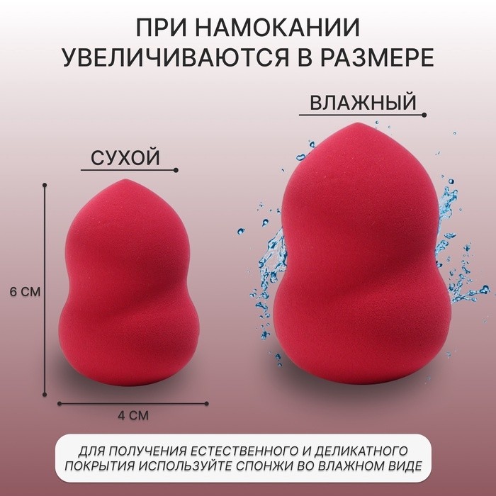 Спонж для макияжа «Амфора», 6 × 4 см, увеличивается при намокании, цвет МИКС (Цена за 5 шт.)