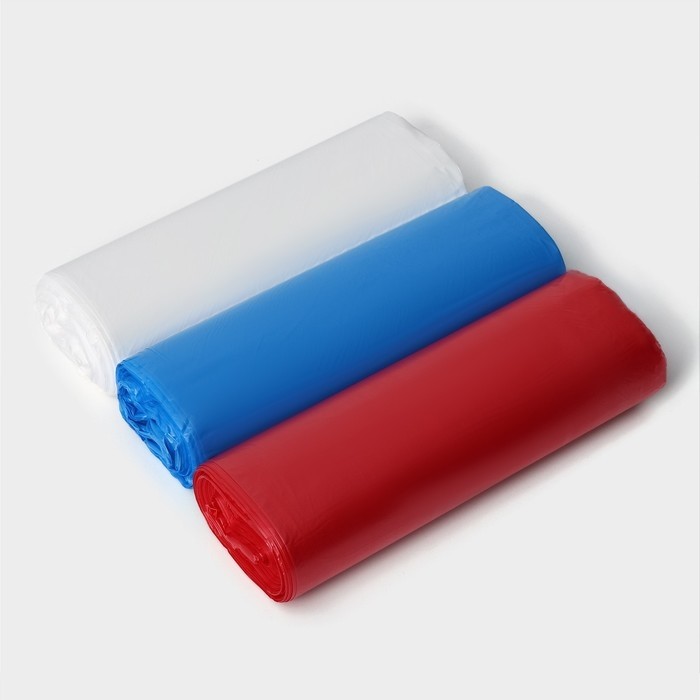 Набор мешков для мусора Доляна, 3 рулона, 60 л, 18 мкм, 55×64 см, ПНД, 20 шт.