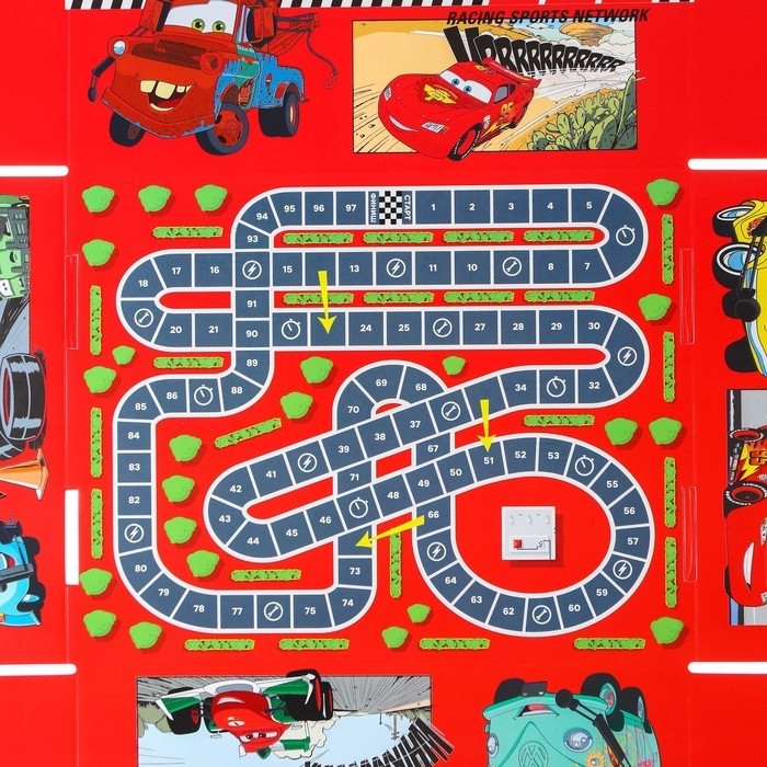 Подарочная коробка складная с игрой внутри, 28 х 21 х 9 см, Тачки