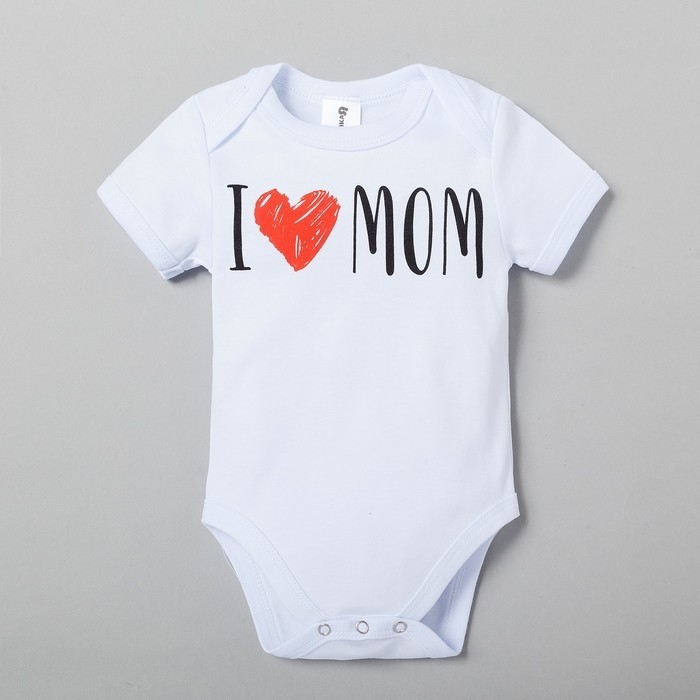 Боди Крошка Я Love mom, рост 68-74 см, белое