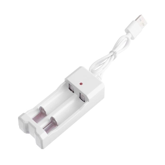 Зарядное устройство Luazon UC-26, для 2-х аккум. АА или ААА, USB, ток заряда 250 мА, белое