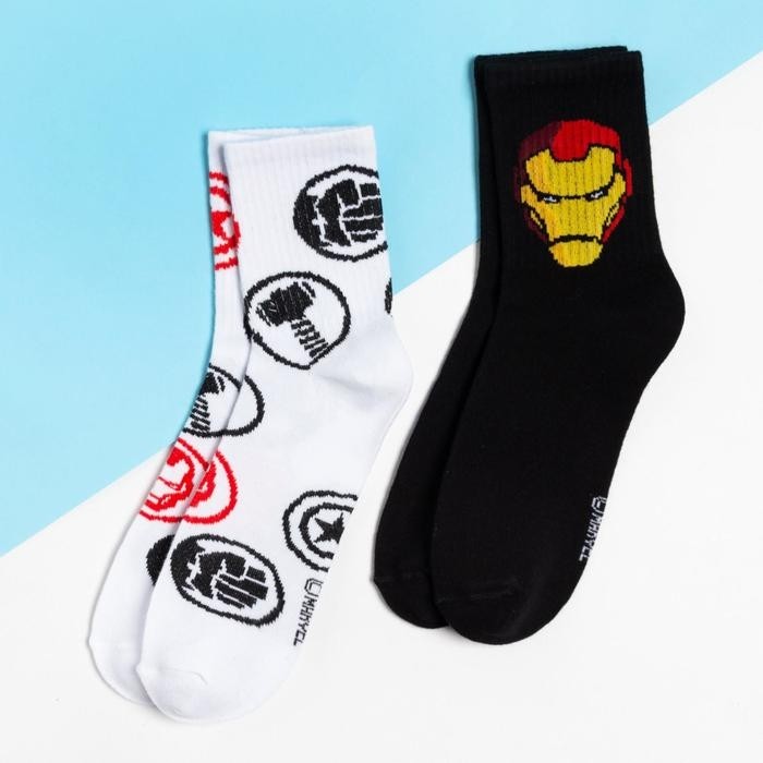 Набор носков "MARVEL", Мстители, 2 пары, 22-24 см