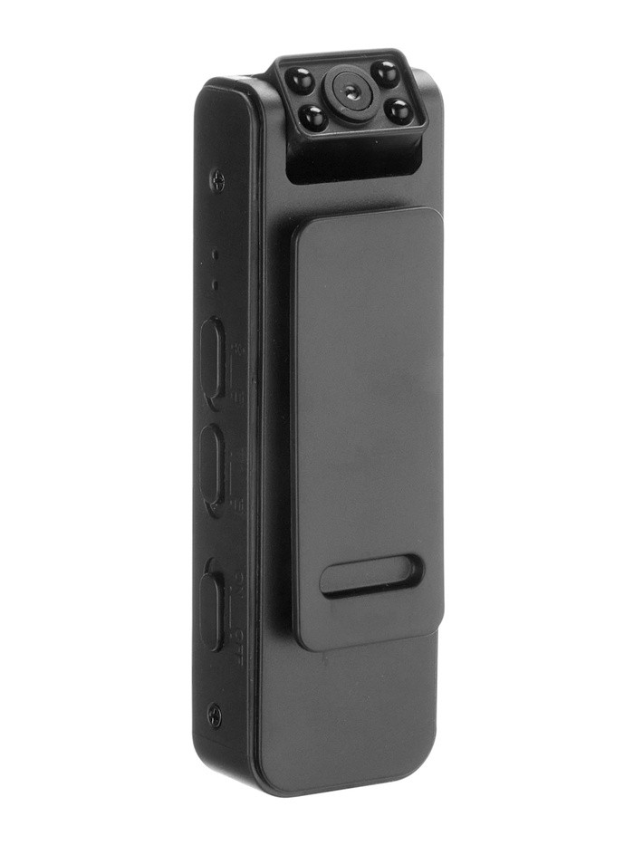 Видеокамера нагрудная CAM-16, 1920х1080, Full HD 1080 p, 2 Мп, Wi-Fi, Bluetooth, микрофон, чёрная