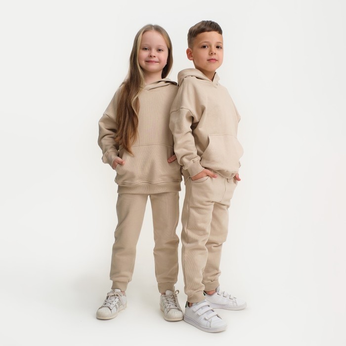 Костюм детский (худи, брюки) KAFTAN Basic line, размер 28 (86-92 см), цвет кофейный