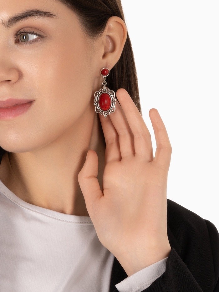 Серьги «Ажур» капля винтаж, чёрные в чернённом серебре