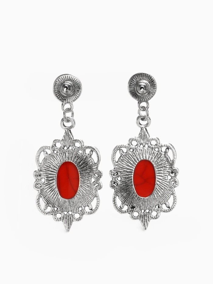 Серьги «Ажур» капля винтаж, чёрные в чернённом серебре