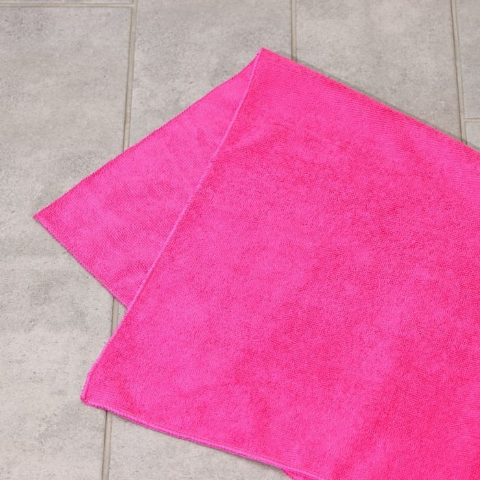 Тряпка для пола Доляна, 220 г/м², 80×100 см, микрофибра, с оверлоком, розовая