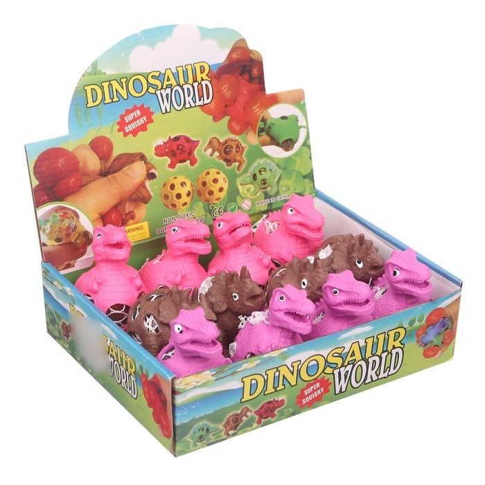Антистресс игрушка «Динозавр», мялка с гидрогелем, МИКС (Цена за 12 шт.)