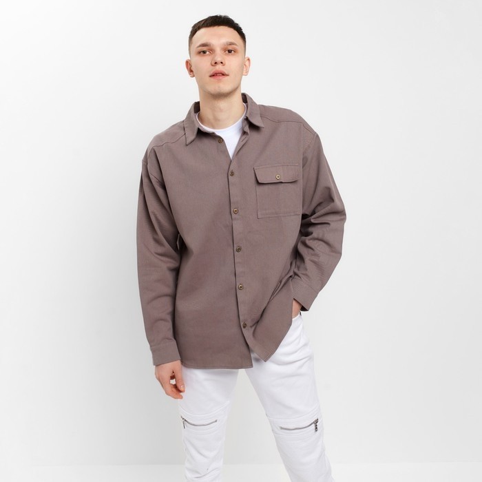 Рубашка мужская MIST oversize р.52, серый