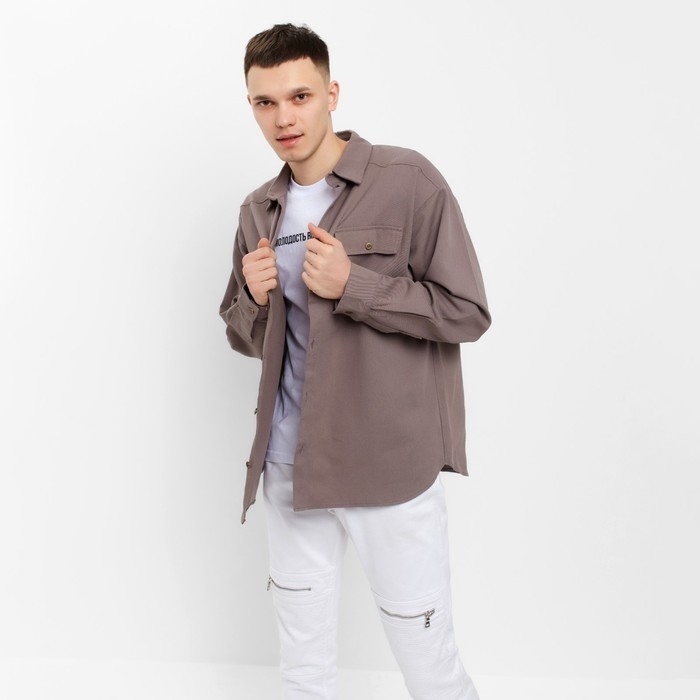 Рубашка мужская MIST oversize р.52, серый