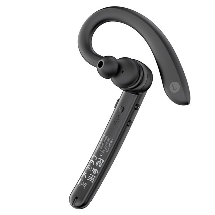 Bluetooth-гарнитура Hoco S19, вакуумная, BT 5.0, 90 мАч, микрофон, шумоподавление, черная