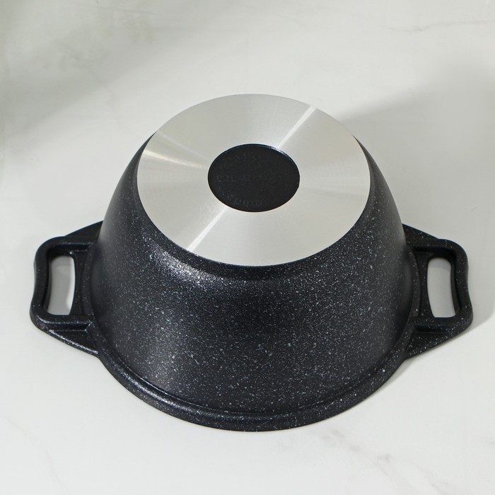 Кастрюля KUKMARA, 1 л, d=18 см, h=13.5 см, стеклянная крышка, антипригарное покрытие, литой алюминий, тёмно-серая