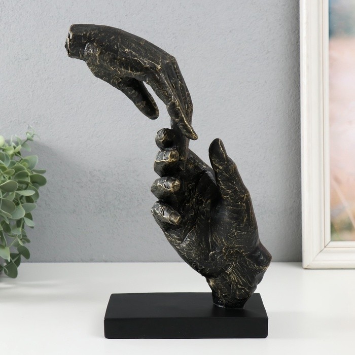 Фигурка полистоун «Касание рук», под металл, 18.4×10.4×29.4 см