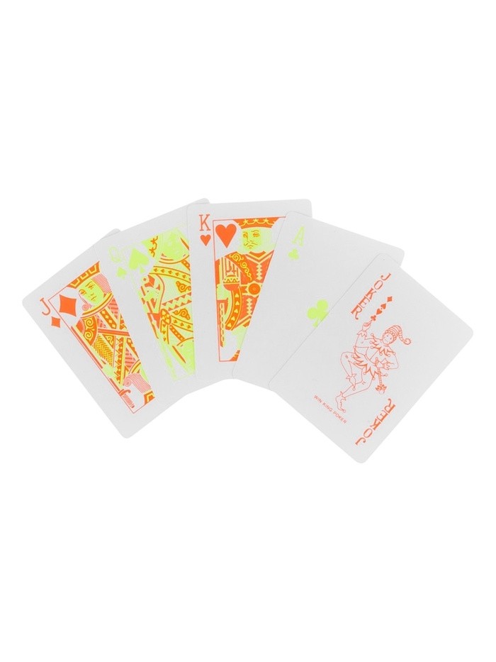 Карты игральные пластиковые флуоресцентные, колода 55 шт., 6.5×9×2 см