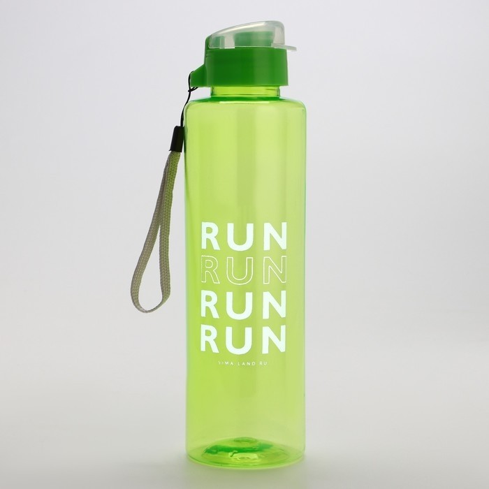 Бутылка для воды RUN, 600 мл, зелёная