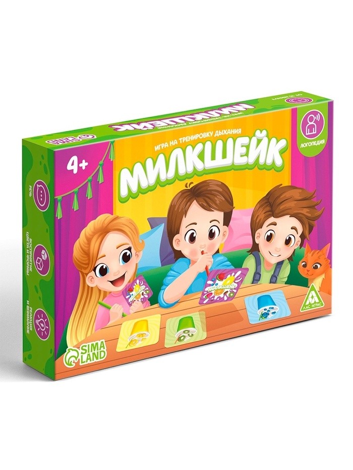 Настольная игра на тренировку дыхания «Милкшейк», 60 карт, 5 трубочек, 4+