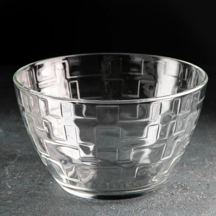 Салатник стеклянный «Лабиринт», 1,5 л, d=19 cм (Цена за 6 шт.)