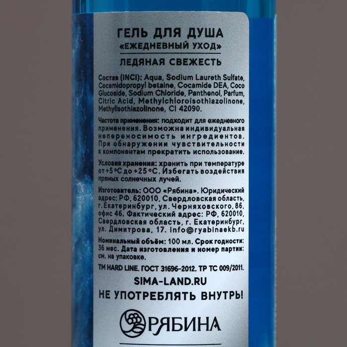 Гель для душа «Сила духа. Воля. Выдержка», 100 мл, аромат ледяной свежести, Чистое счастье