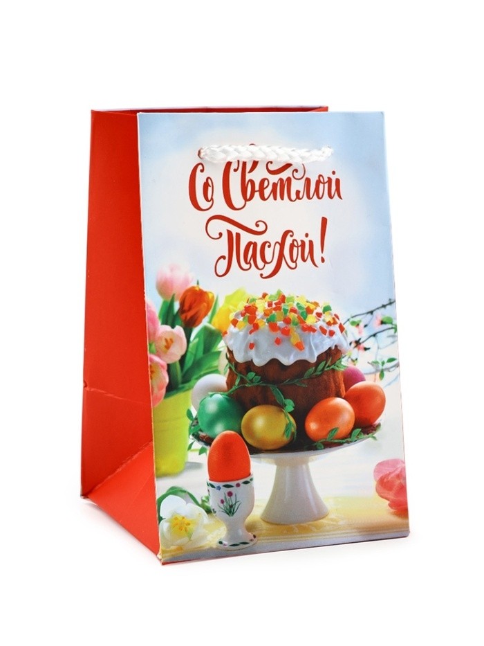 Пакет подарочный, упаковка, «Со Светлой Пасхой!» 10×16×10 см (Цена за 3 шт.)
