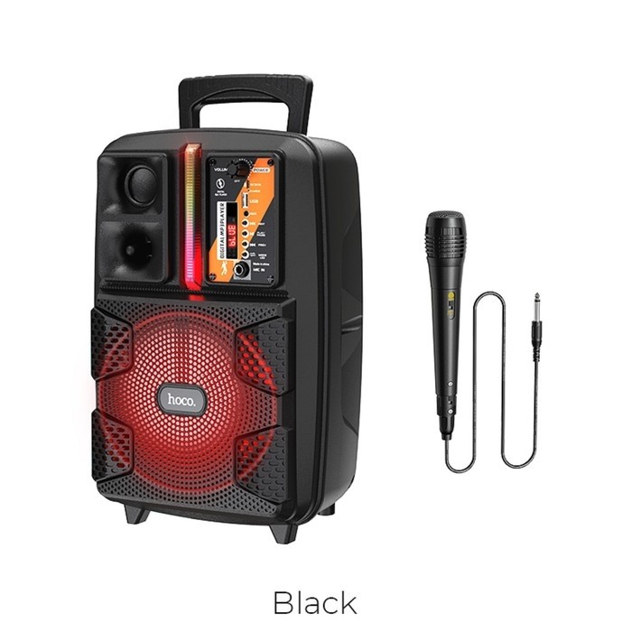 Портативная колонка Hoco BS37, 10 Вт, 1800 мАч, BT 5.0, microSD, USB, AUX, FM, микрофон, черная