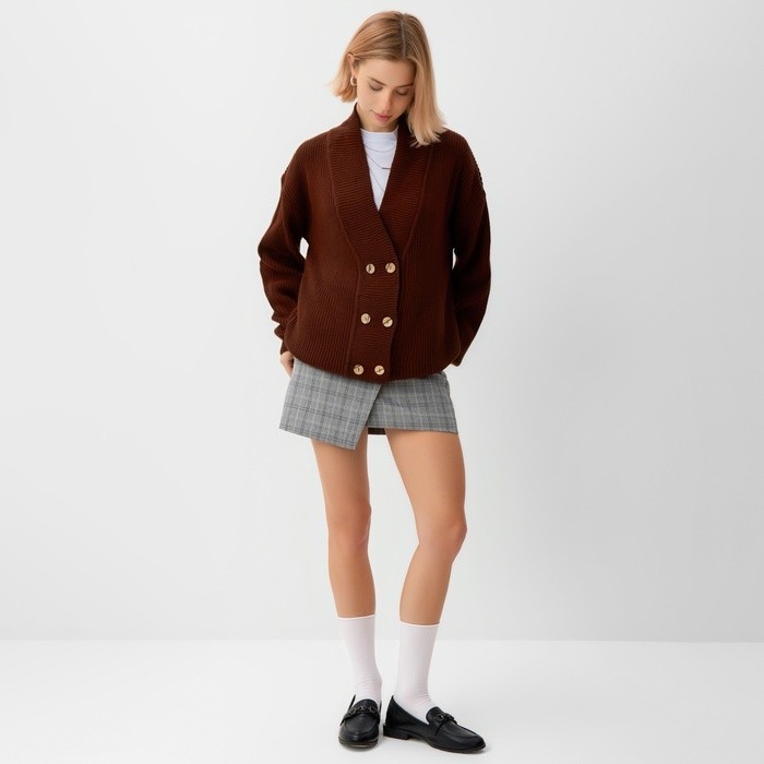 Кардиган на пуговицах женский MINAKU: Casual Collection, шоколад