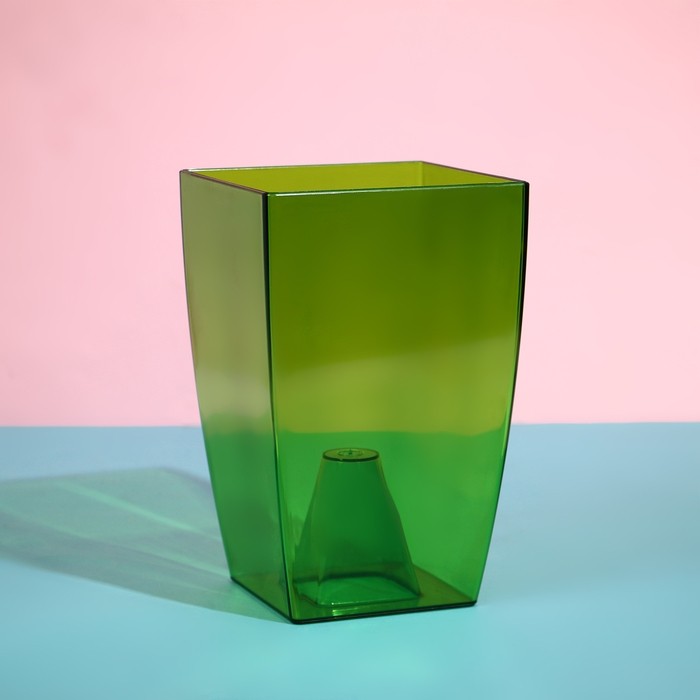 Горшок для орхидей, 2 л, 12,5 × 19,5 см, пластик, прозрачно-зелёный