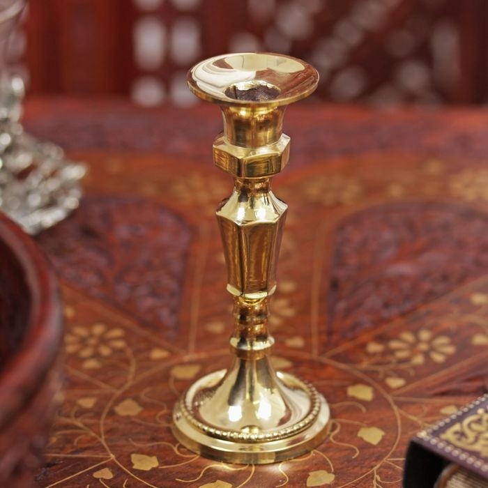 Подсвечник латунь на 1 свечу "Винтаж" 10,5х3,5х4,5 см (Цена за 2 шт.)