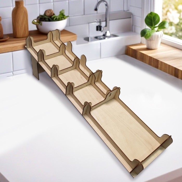 Подставка для стаканов 7 секций, 59×15×15 см
