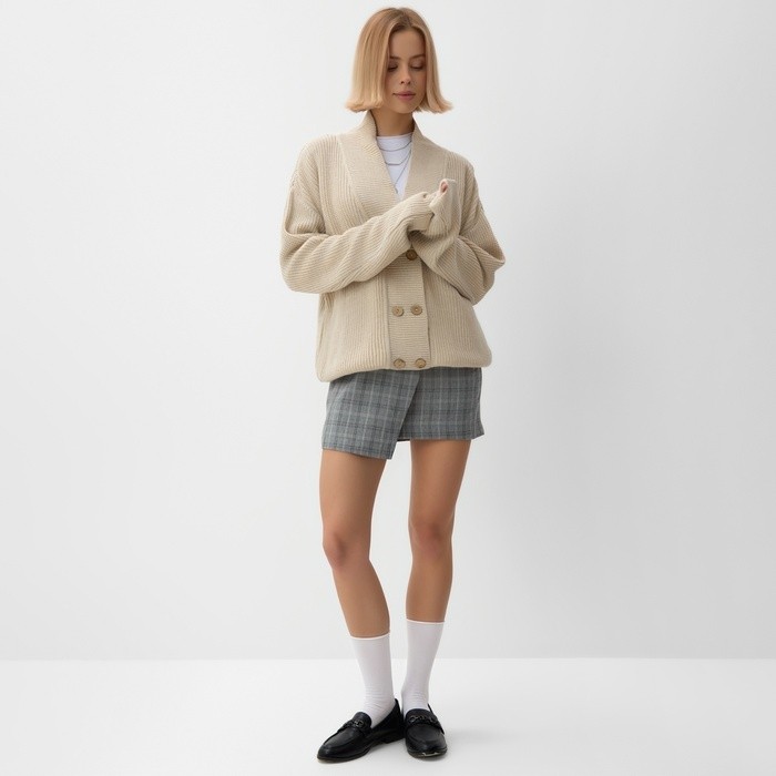 Кардиган на пуговицах женский MINAKU: Casual Collection, бежевый