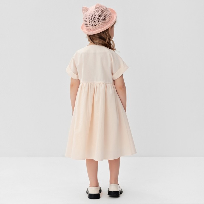 Платье для девочки MINAKU: Cotton Collection, бежевое, рост 104 см