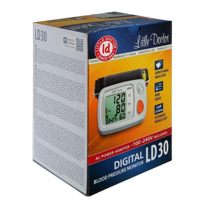 Тонометр Little Doctor LD-30, автоматический, манжета 25-36 см, 4хАА, с адаптером