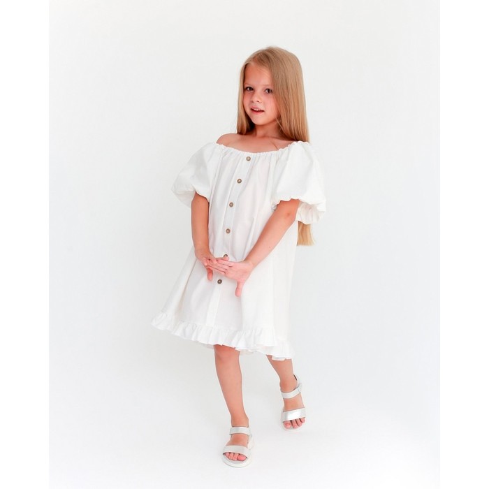 Платье детское KAFTAN Cute, размер 36 (134-140 см), белое