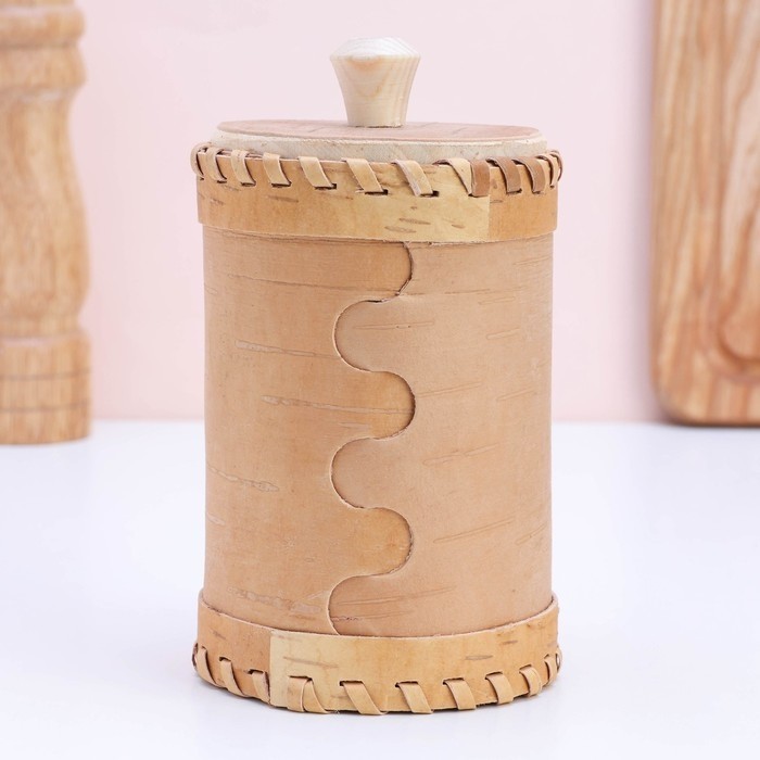 Туес «Соль», 8,5×8,5×12 см, микс, береста