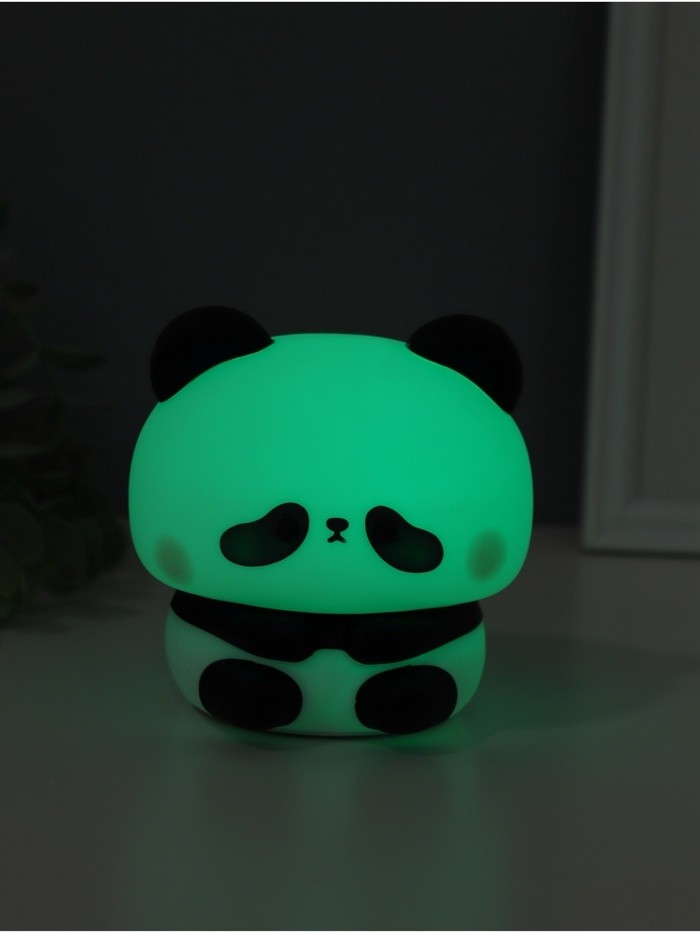 Фигурка светящаяся RISALUX «Панда», 2 Вт, LED-ночник антистресс, RGB, USB, 10×10.5×10.5 см