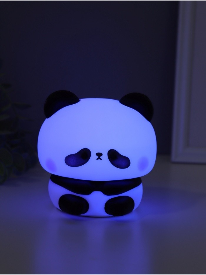 Фигурка светящаяся RISALUX «Панда», 2 Вт, LED-ночник антистресс, RGB, USB, 10×10.5×10.5 см