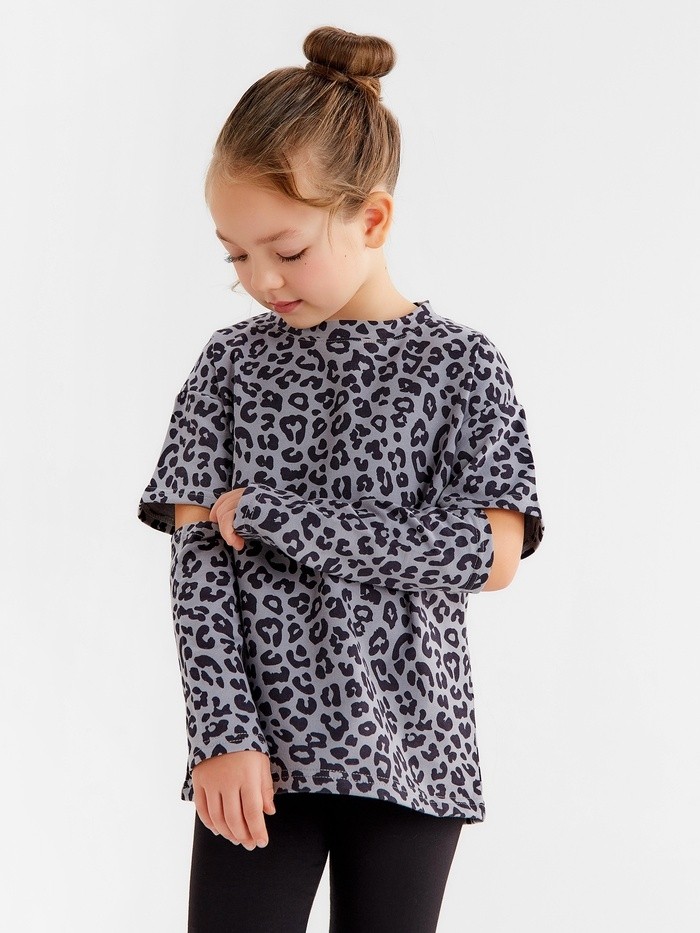 Футболка с дл.рукавом для девочки KAFTAN Trendy grey, р. 28 (86-92)